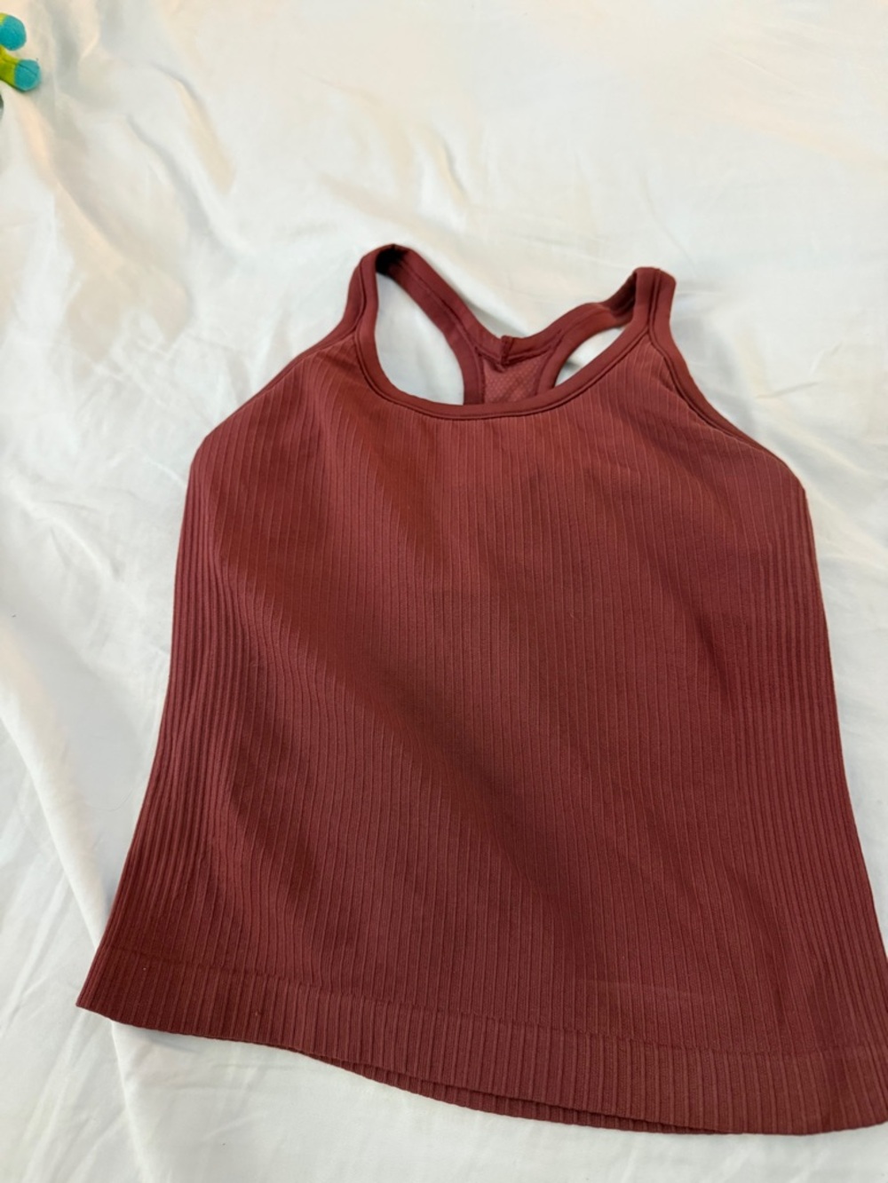 Ribbed Racerback Tank Top in Deep Maroon